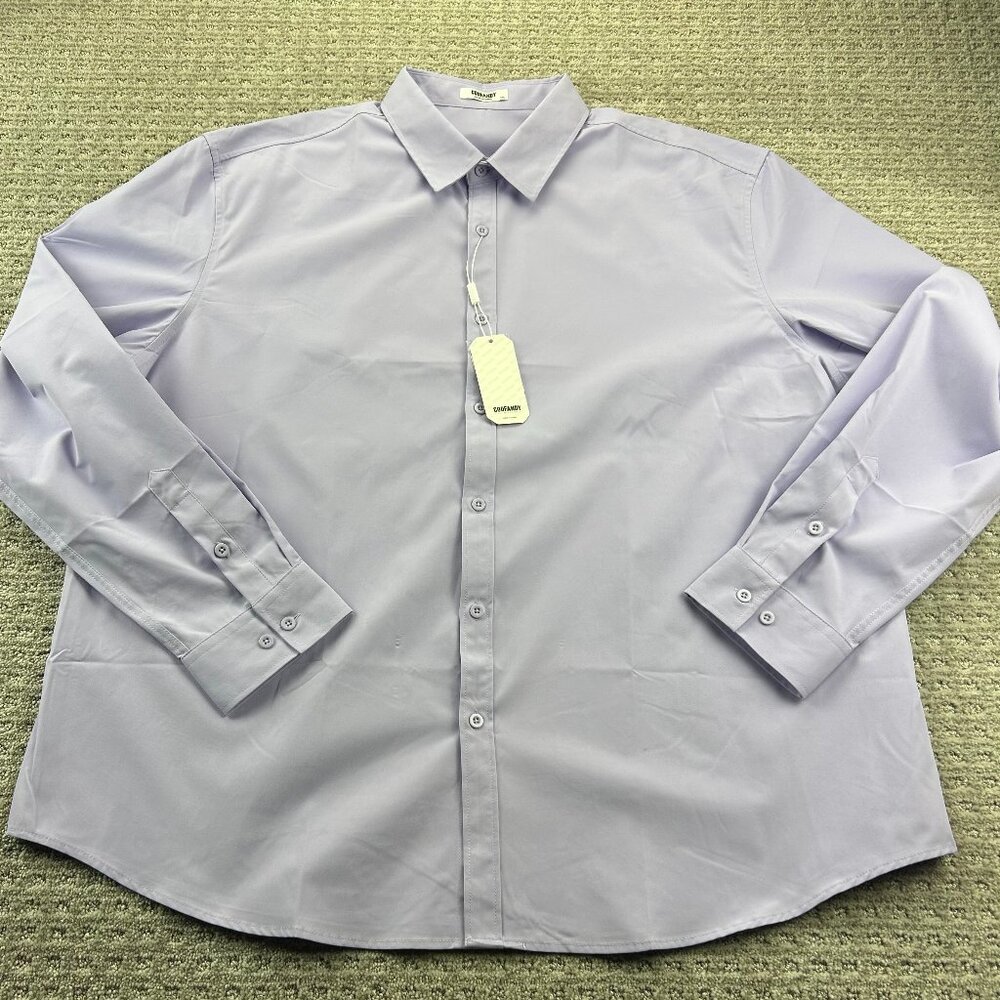 COOFANDY Men Dress Shirt Size Extra Extra Large XXL Purple Formal Business NEW